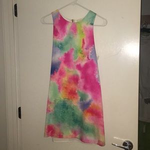 Rainbow water color dress